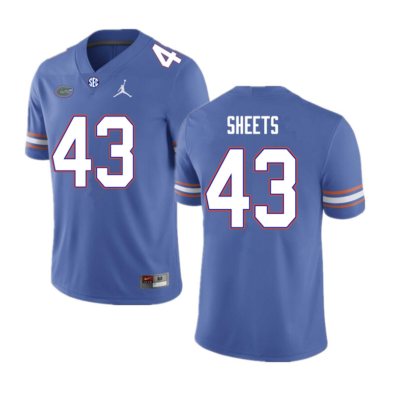 Men #43 Jake Sheets Florida Gators College Football Jerseys Sale-Royal